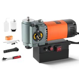 VEVOR - Magnetic Drill Press, 1300W Low Profile Mag Drill, Light Weight Portable Mag Drilling Machine with Cooling Device - Orange;Grey