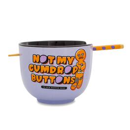 Silver Buffalo - Shrek Gingerbread Man 20-Ounce Ceramic Ramen Bowl and Chopstick Set - Purple