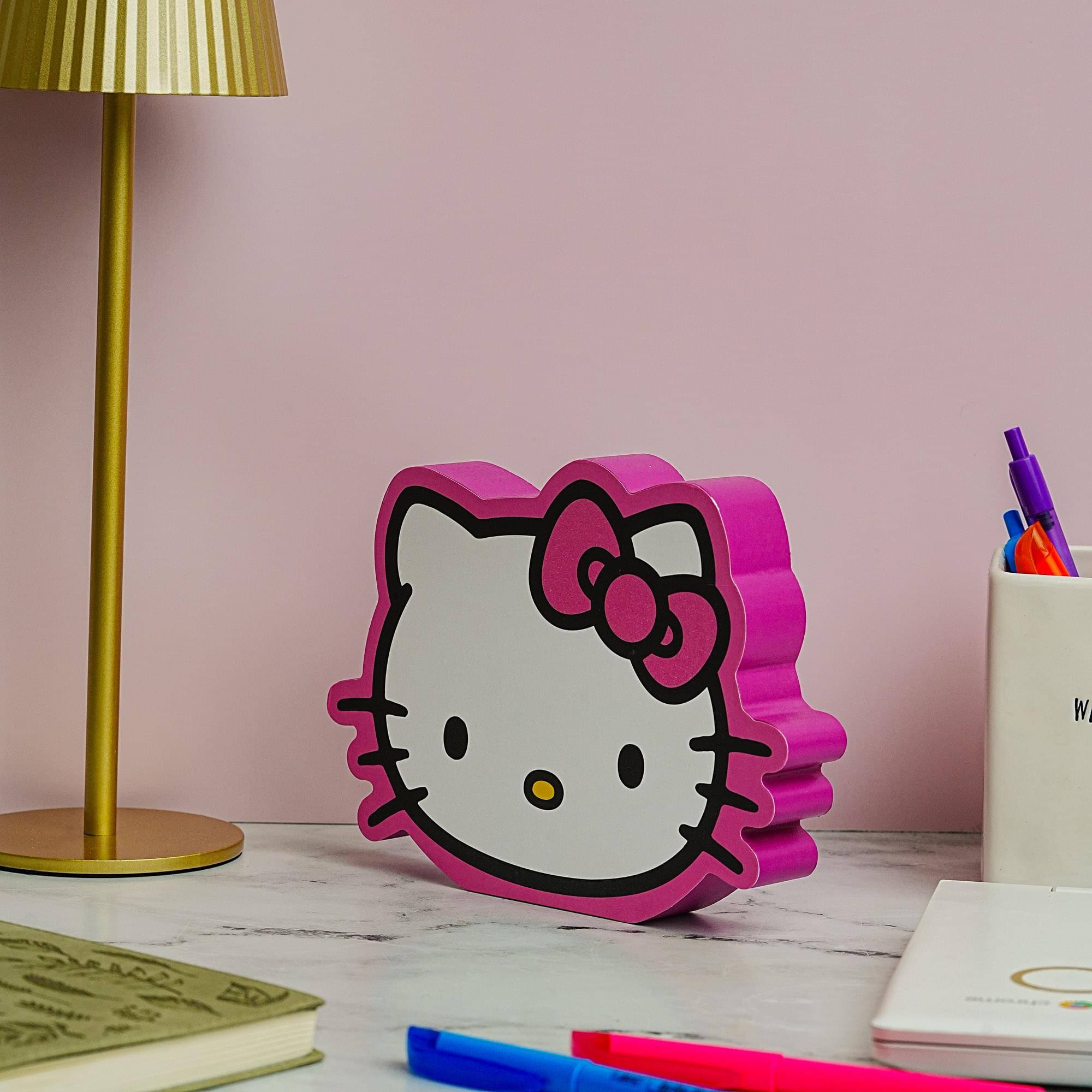 Alt View 2. Silver Buffalo - Sanrio Hello Kitty Glitter Bow Die-Cut Wooden Wall Art | 6 x 8 Inches - White.
