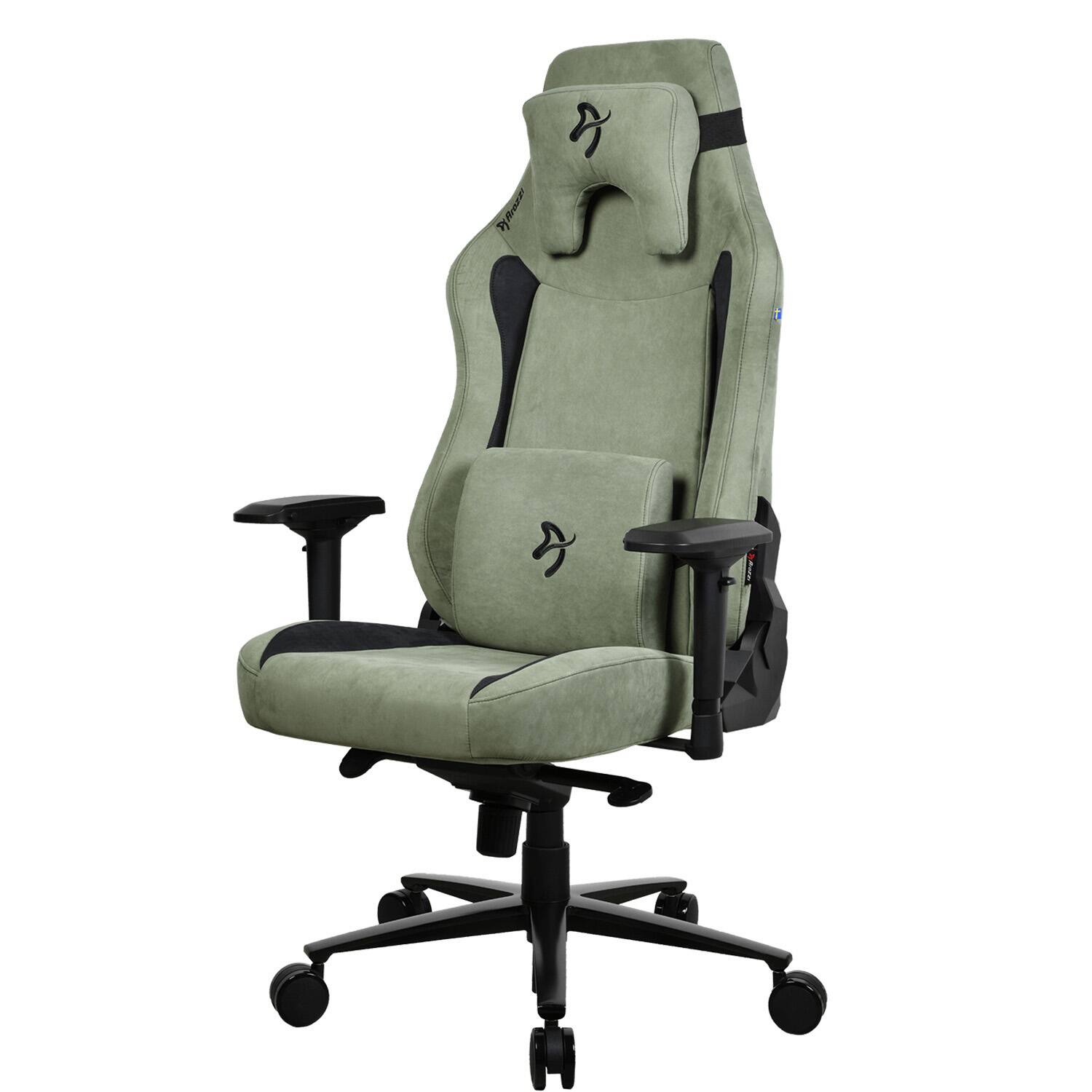 Left. Arozzi - Vernazza Series Top-Tier Premium XL Supersoft Upholstery Fabric Gaming Chair - Forest.