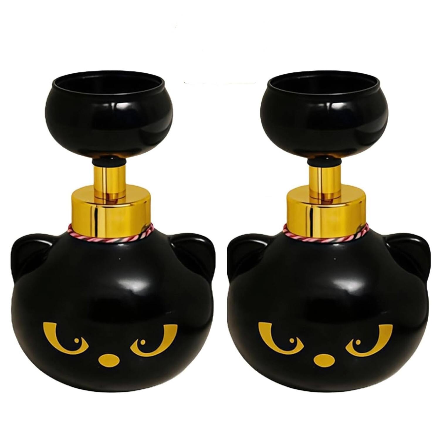 Front. Giantpower - 2 Pack Cute Cat Paw Foam Soap Dispenser 16oz - Black.