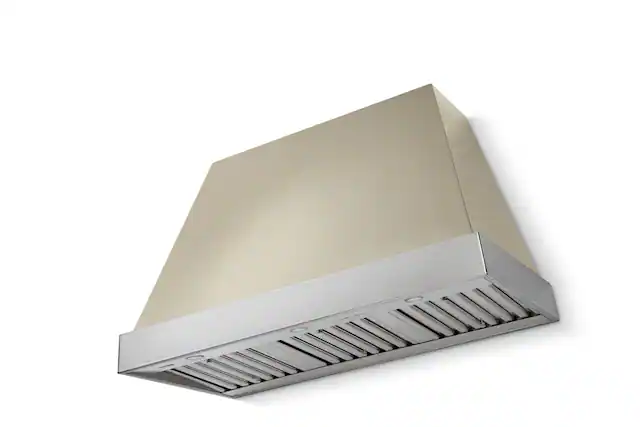 Front. AGA - AGA Euclid 48 x 30 Hood 1200 CFM_Fawn w. Brushed Nickel Trim - Fawn.
