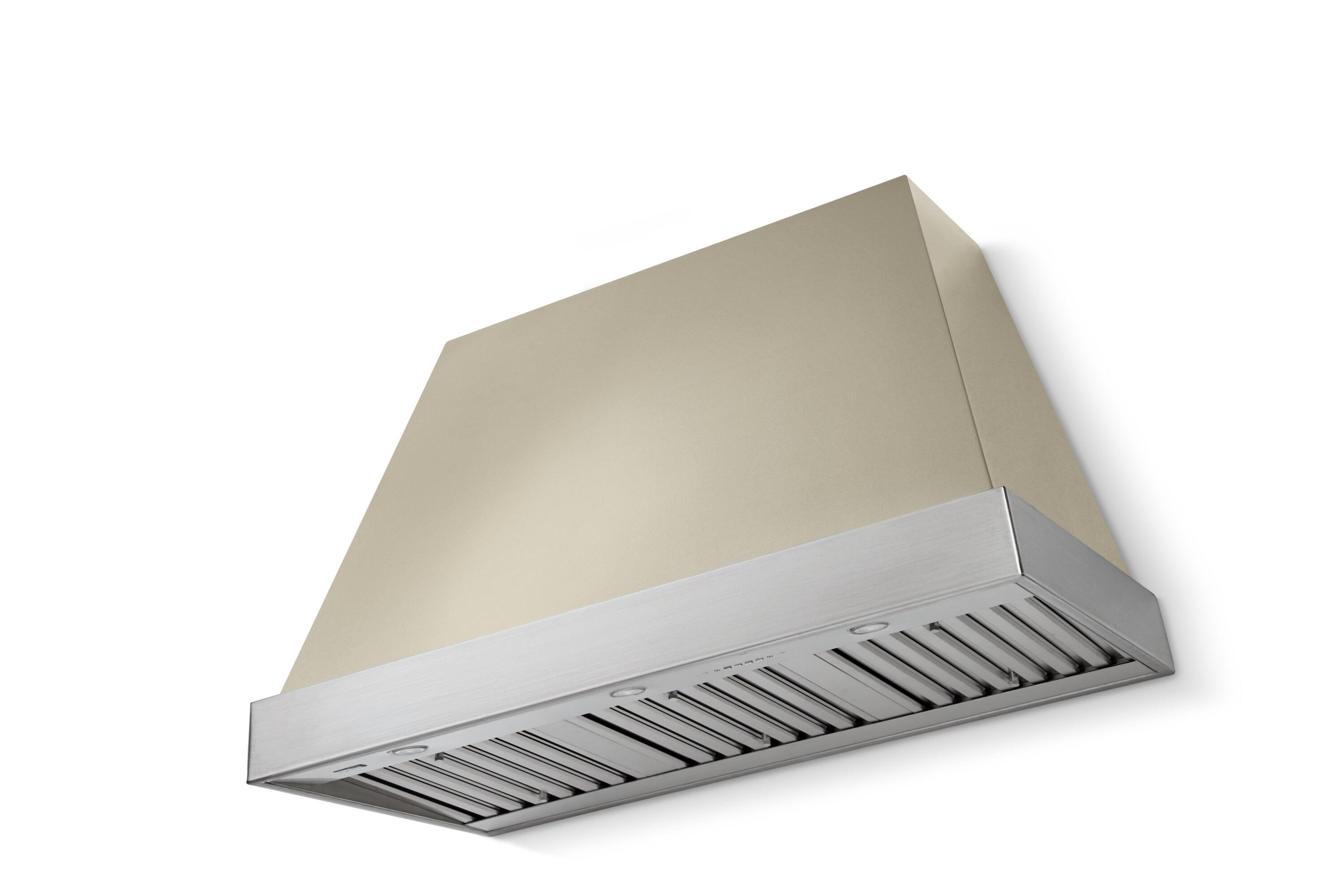Front. AGA - AGA Euclid 48 x 30 Hood 1200 CFM_Fawn w. Brushed Nickel Trim - Fawn.