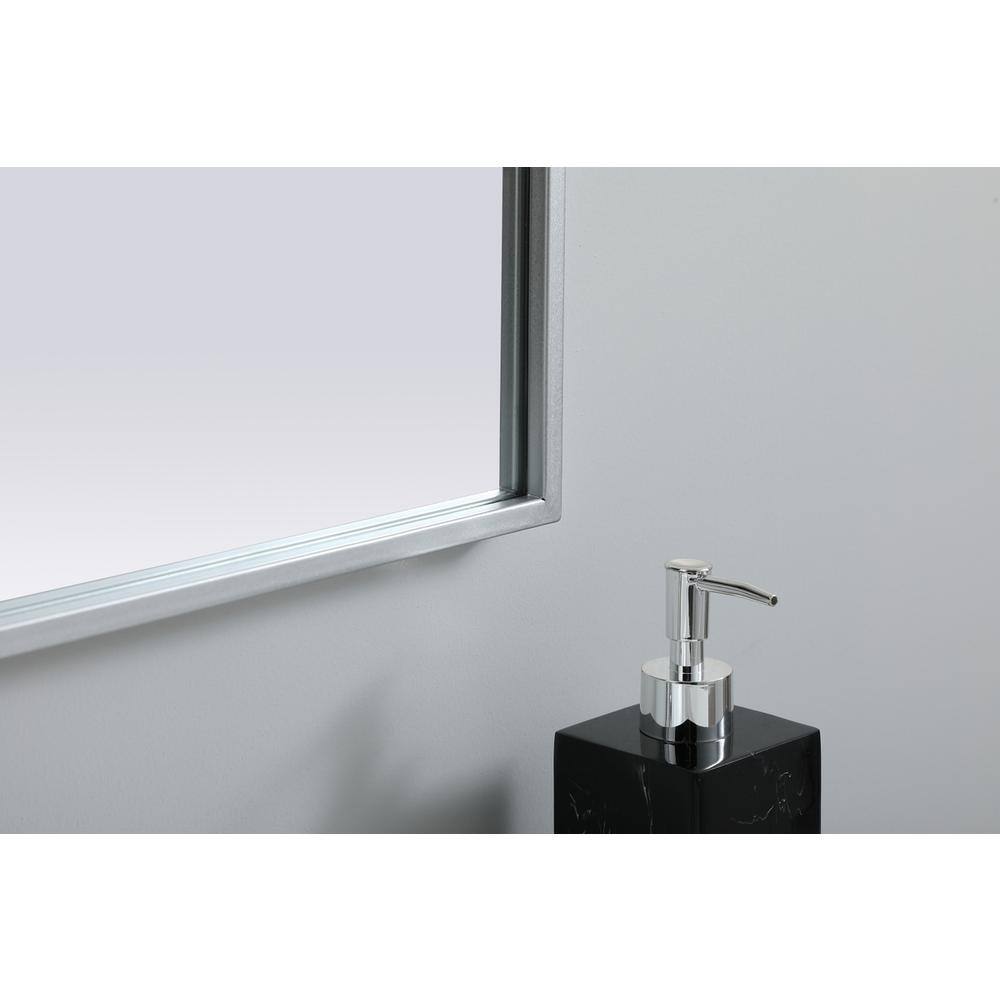 Back. Elegant Decor - Metal Frame Arch Mirror 27x40 Inch in Silver - Silver.