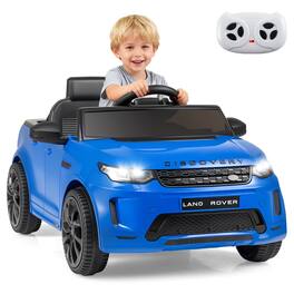 Costway - Licensed Land Rover Kids Ride on Car with Remote Control, LED Lights, Music, Horn - Navy Blue
