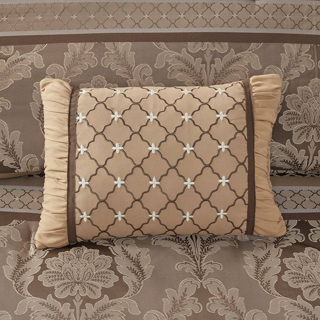 Alt View 2. Gracie Mills - Gracie Mills Bruce 7-Piece Jacquard Comforter Set - Brown/Gold.