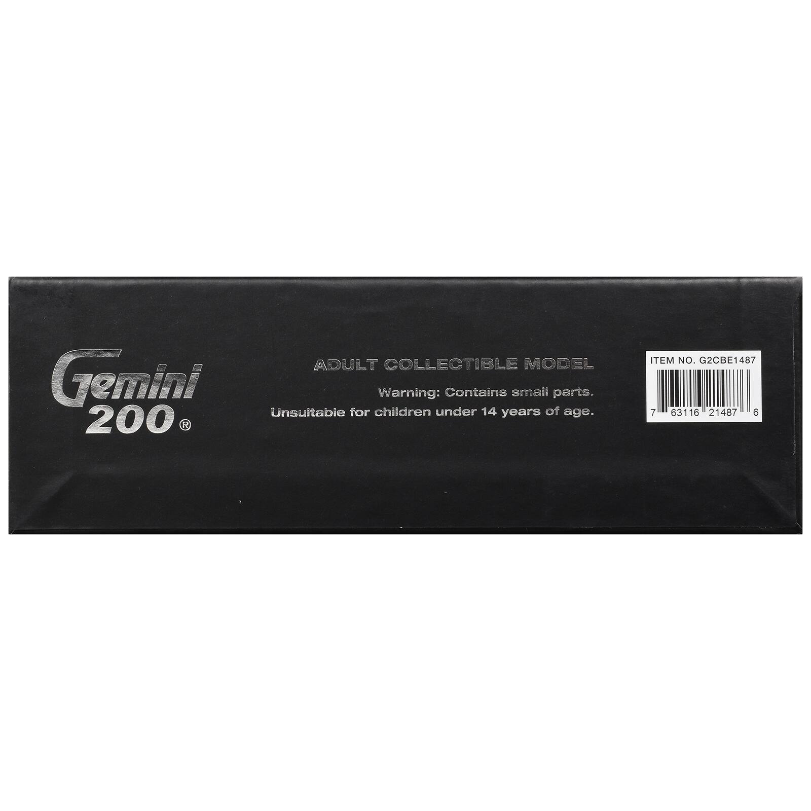 Gemini 200  
ADULT COLLECTIBLE MODEL  
Warning: Contains small parts. Unsuitable for children under 14 years of age.  
ITEM NO. G2CBE1487  
7 63116 21487 6
