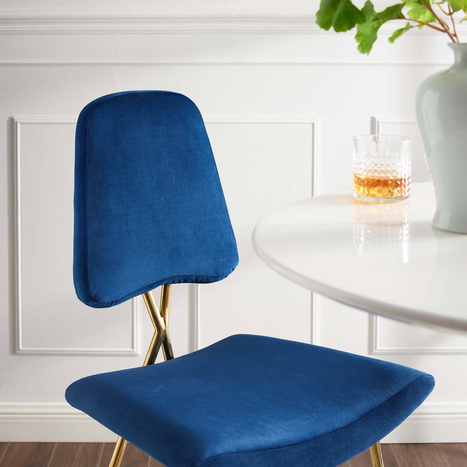 Back. Modway - Ponder Performance Velvet Bar Stool by Modway - Navy.