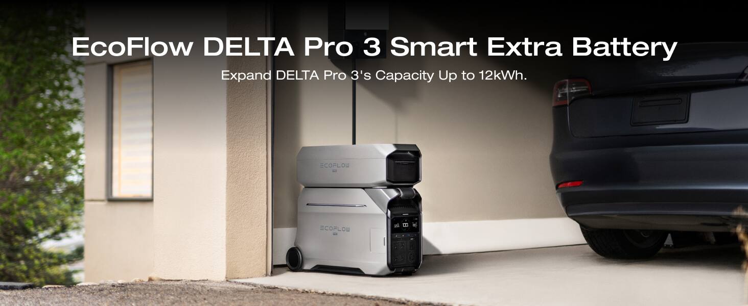 EcoFlow DELTA Pro 3 Smart Extra Battery Expand DELTA Pro 3's Capacity Up to 12kWh.