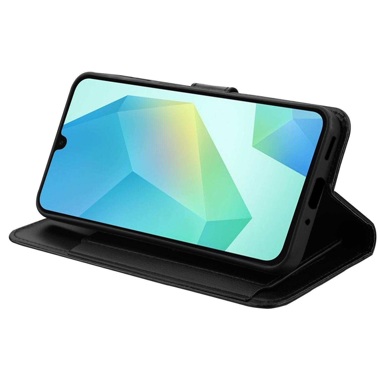 Angle. BASELINE - baseline Wallet Folio Case for Samsung Galaxy A17 5G / Galaxy A16 5G - Black - Black.