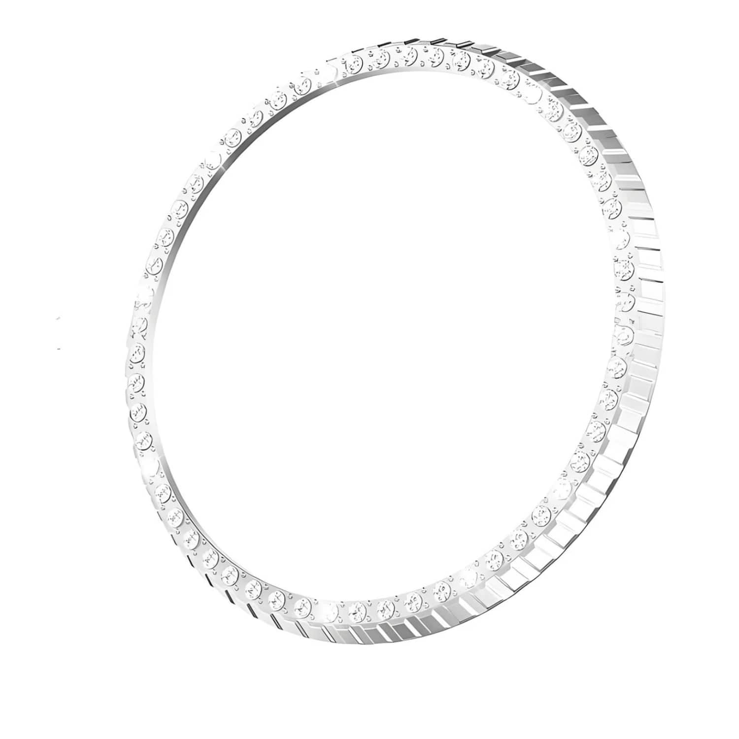 Stock Preferred - Metal Bezel Ring for Samsung Galaxy Watch 8 Classic 46mm - Frosted Silver Diamond