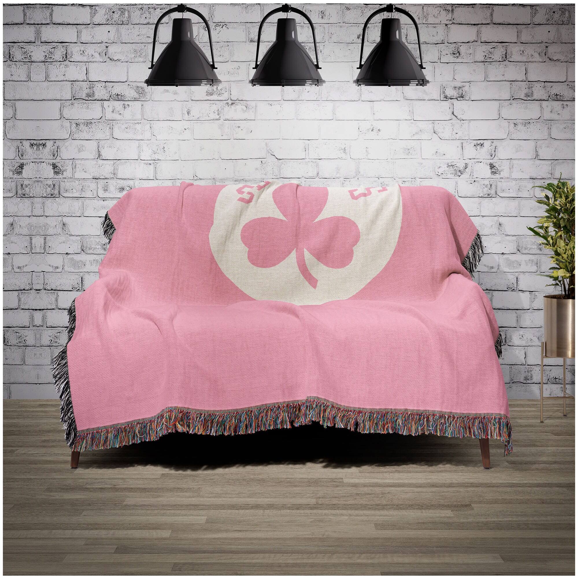 Alt View 1. Chad & Jake - Boston Celtics Woven Blanket - Pink.