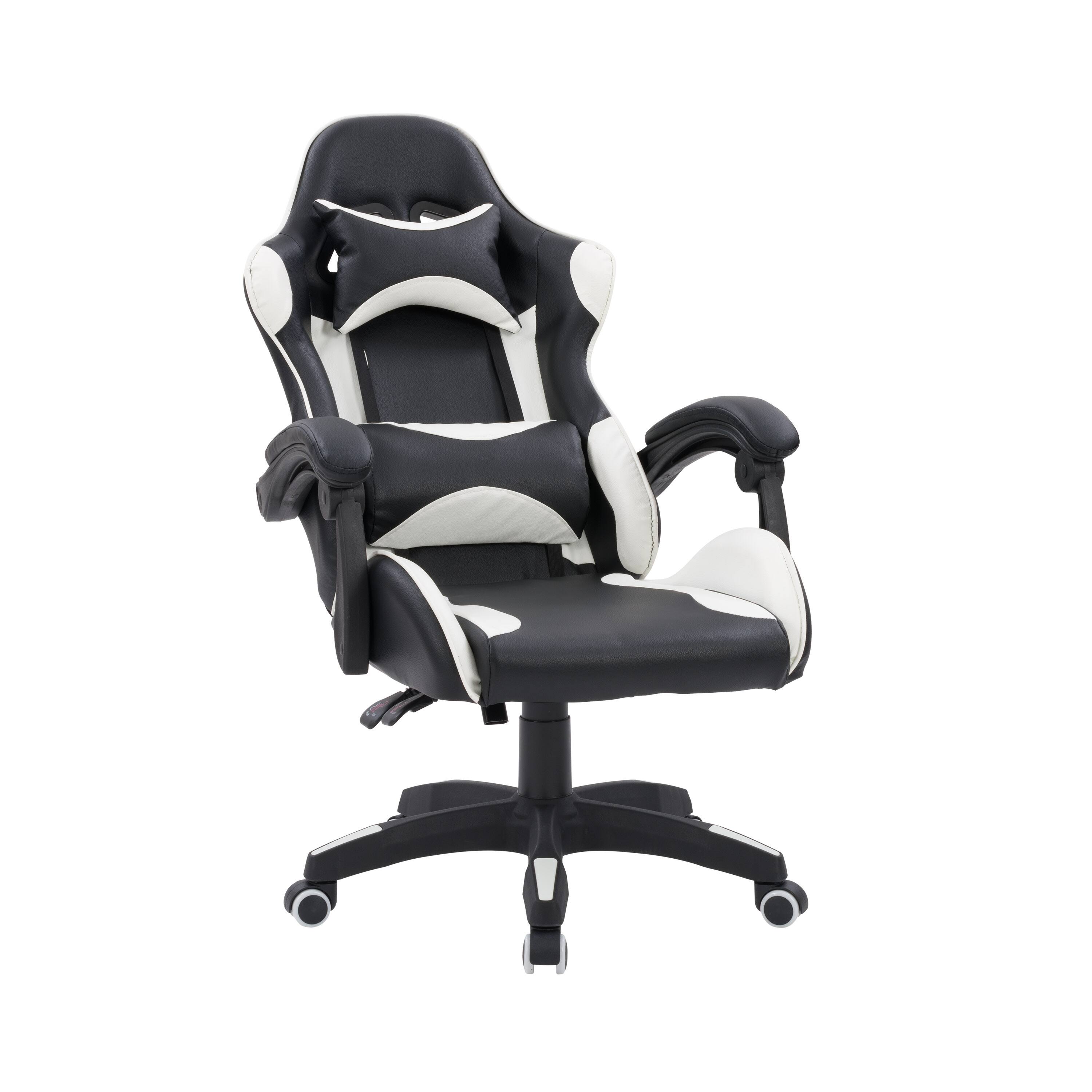Alt View 11. CorLiving - Ravagers Gaming Chair - Black and White.