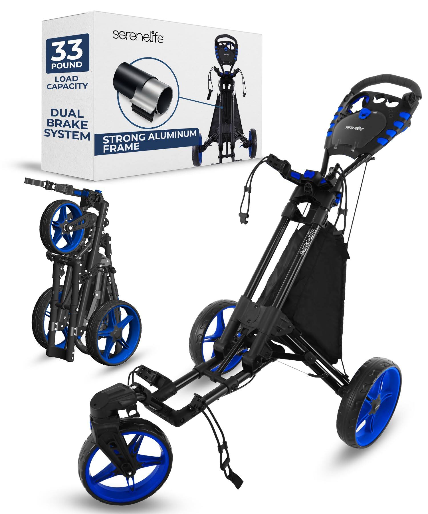 serenelife 33 POUND LOAD CAPACITY DUAL BRAKE SYSTEM STRONG ALUMINUM FRAME

serenelife elite