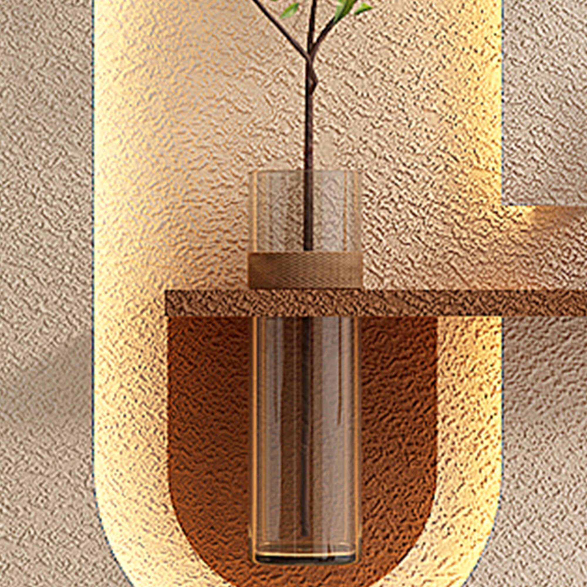 Alt View 8. GOODSILO - Adjustable Multi-Color LED Sandstone Wall Art with Artificial Greenery and Decorative Accents - Light Coffee.