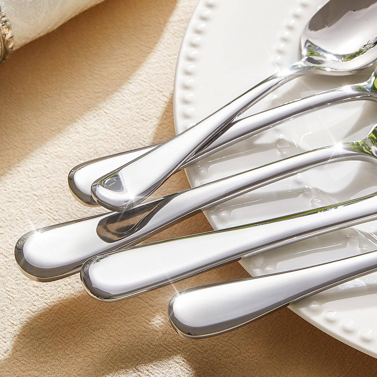 Alt View 1. Dazzed Corner - 40 Pieces Silverware Set for 8, Stainless Steel Flatware Set - Silver.