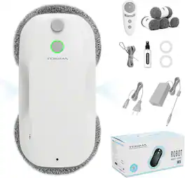 Loheer - W5 Automatic Window Cleaning Robot with Dual Spray, Remote Control & Variable Suction - White