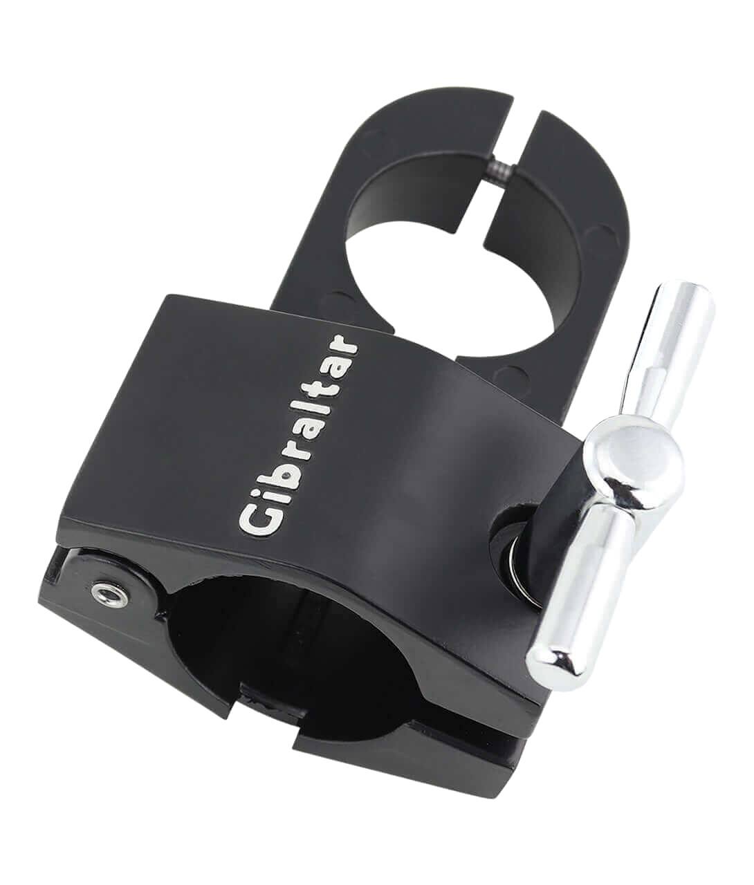 Back. Gibraltar Hardware - Road Series 1.5" Stackable Inline Drum Rack Clamp, Adjustable 180-Degree Pivot for Horizontal & Vertical Bar Connection.