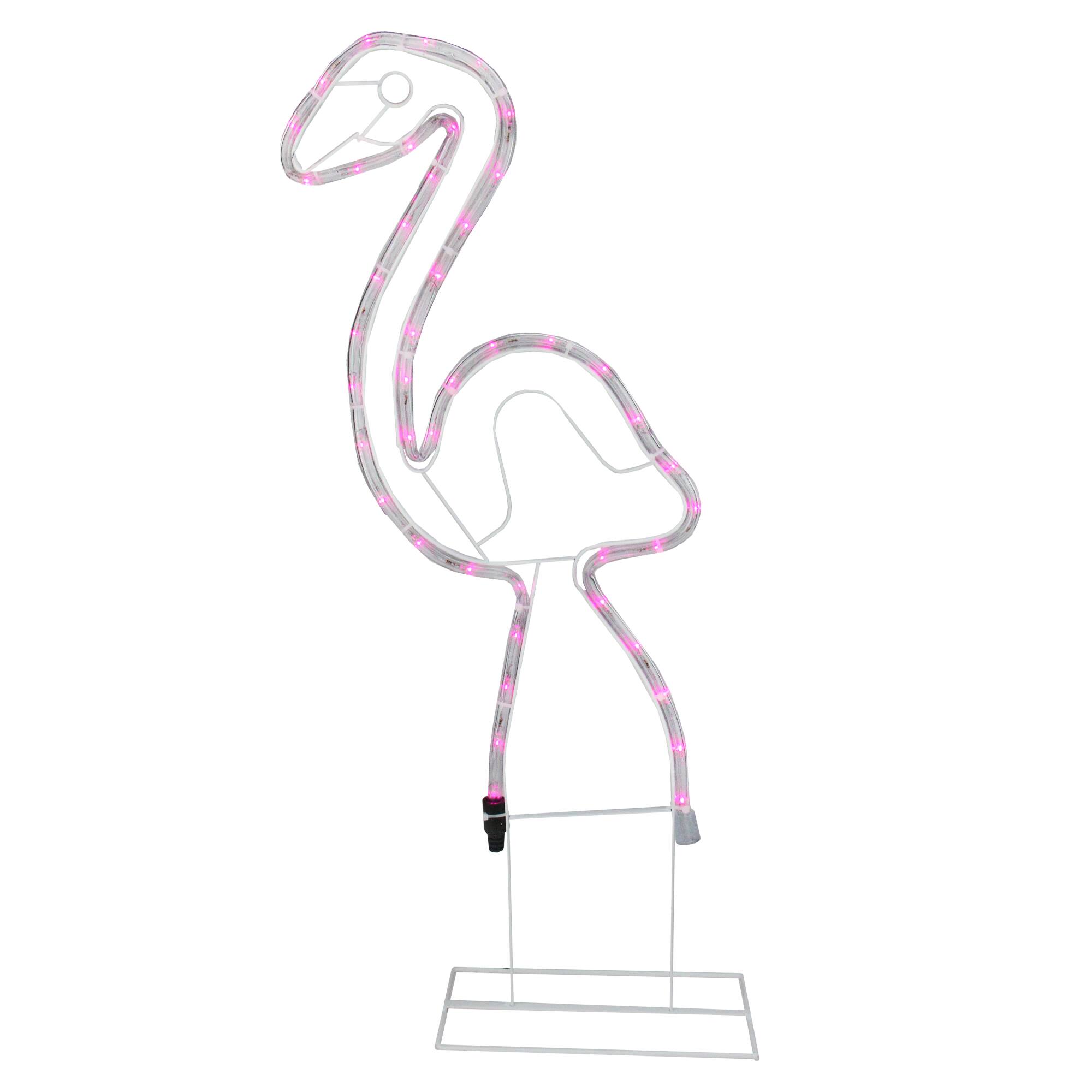 Alt View 1. Northlight - LED Rope Lighted Flamingo Silhouette Outdoor Summer Decoration - 24" - Pink Lights - Pink.