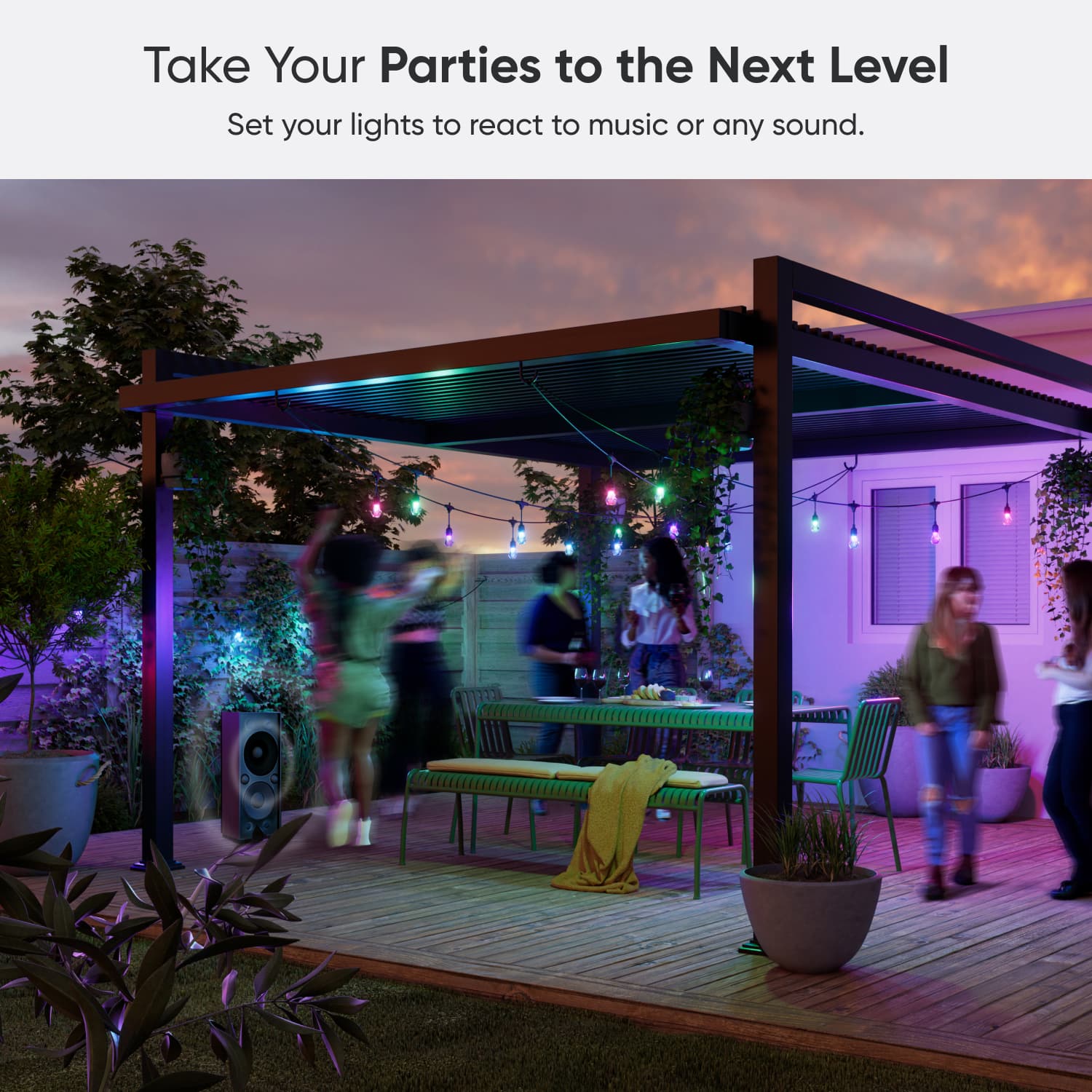 Take Your Parties to the Next Level: Set your lights to react to music or any sound.
