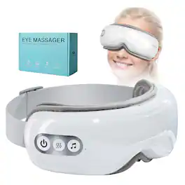 Arboleaf - Eye Massager with Heat, Compression and Music, Wireless Eye Mask Massager with 5 Modes for Relieve Eye Strain - White
