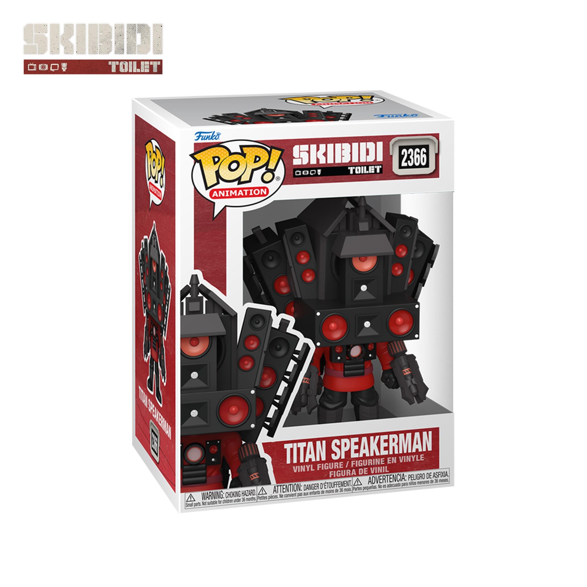 SKIBIDI OOO! TOILET  
Voll Funko Funko SKIBIDI 2366 POP! 0001 TOILET ANIMATION  
OPEMERIAN SPEAKERMAN TITAN FIGURE / FIGURINE EN VINYLE VINYL FIGURA DE VINIL  
ADVERTENCIA: PELIGRO DE ASFIXIA. A tche netures of 36 meses, ATTENTION: DANGER TOUFFEMENT moic Pates pequentas. to 5 adeciado para noins de 36 WARNING: CHOKING HAZARD, aux entrients order 36 munths, Pottes If: stadua by Small parts