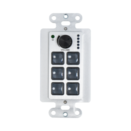 J-Tech Digital - 6-Button AV Control Panel Wall Plate with PoE and RS232 Control - Black
