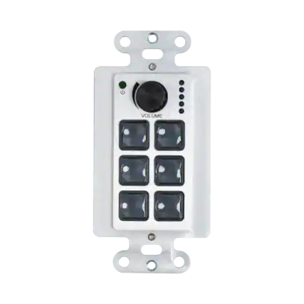 Front. J-Tech Digital - J-Tech Digital 6-Button AV Control Panel Wall Plate with PoE and RS232 Control - Black.