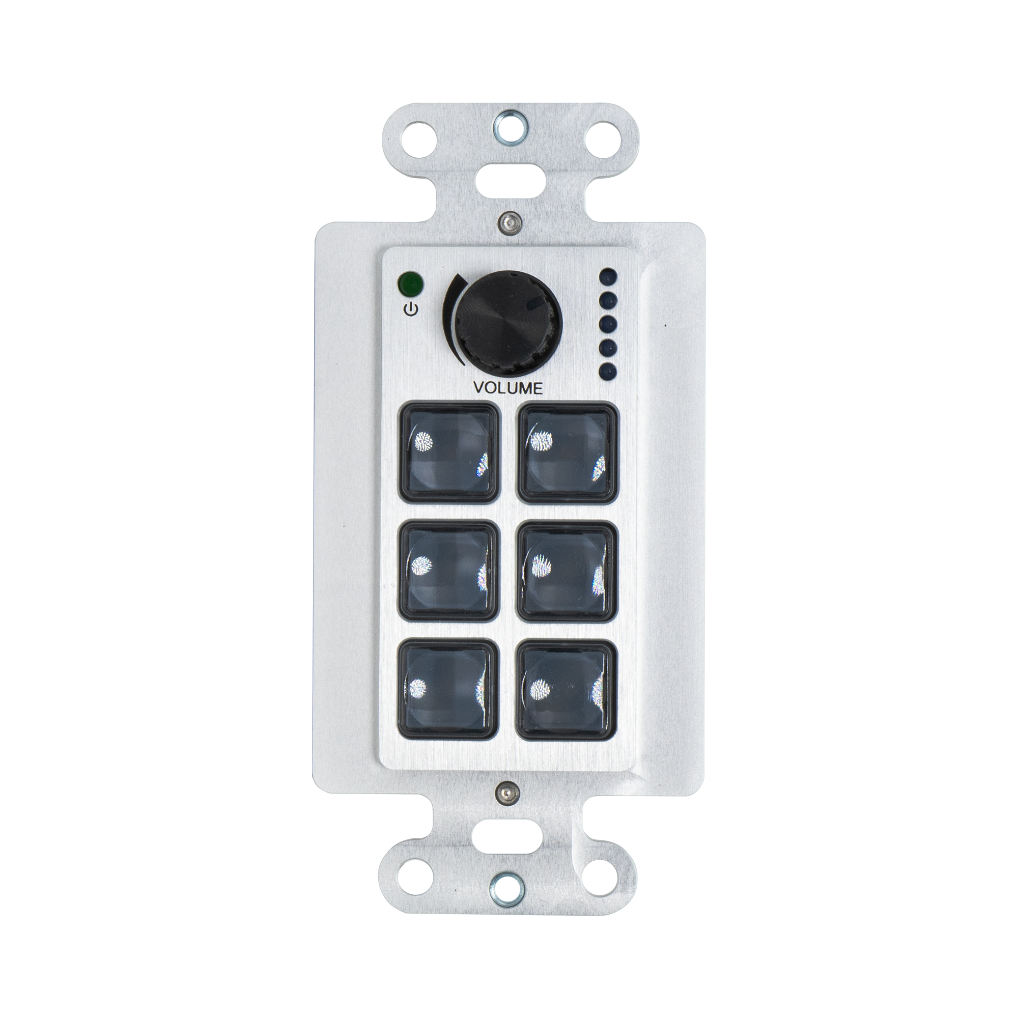 Front. J-Tech Digital - J-Tech Digital 6-Button AV Control Panel Wall Plate with PoE and RS232 Control - Black.