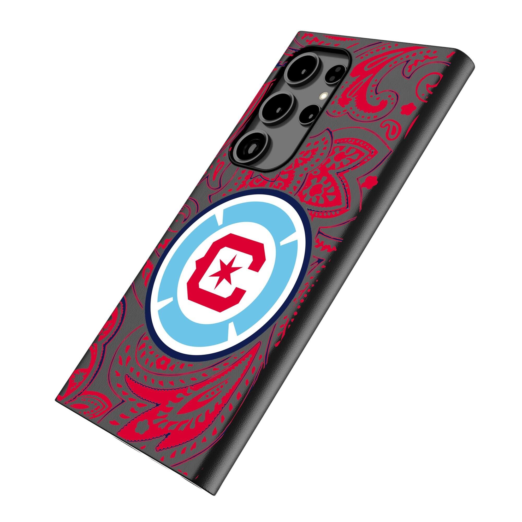 Alt View 1. Keyscaper - Black Chicago Fire Galaxy Magnetic Bump Case - S24 - Black.