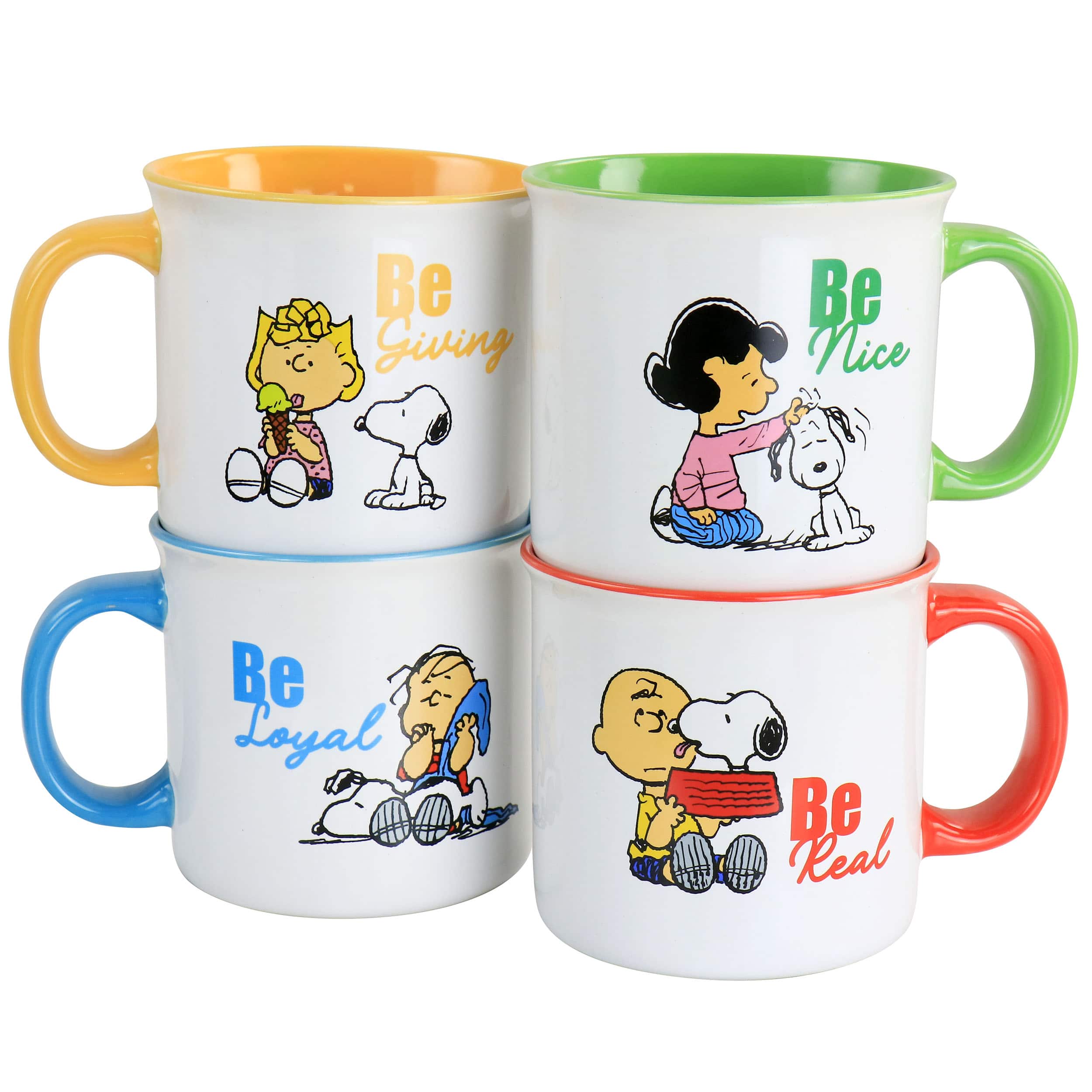 Photos - Mug / Cup Peanuts - Gentle Reminders Stoneware 4 Piece 21oz Mug Set Designs - Assorted 310118465M
