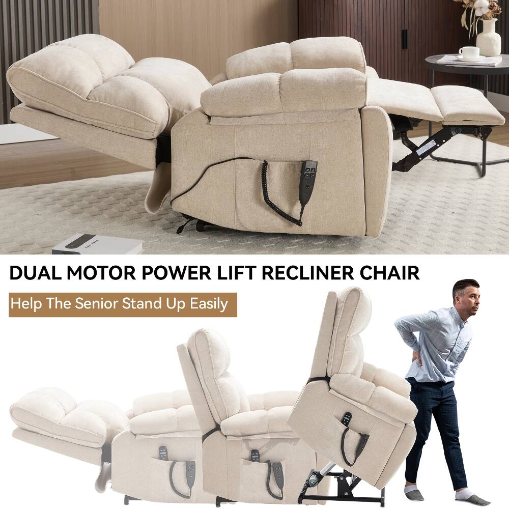 DUAL MOTOR POWER LIFT RECLINER CHAIR  
Help The Senior Stand Up Easily