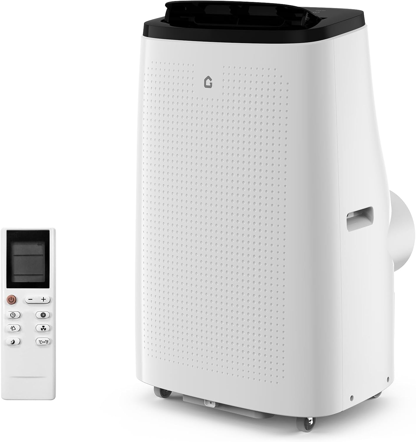 Front. Homhougo - 15,000 BTU 3-in-1 Portable AC, Cools 850 Sq.Ft, Dehumidifier, Fan, 52dB Quiet, Timer, Sleep Mode, Install Kit.