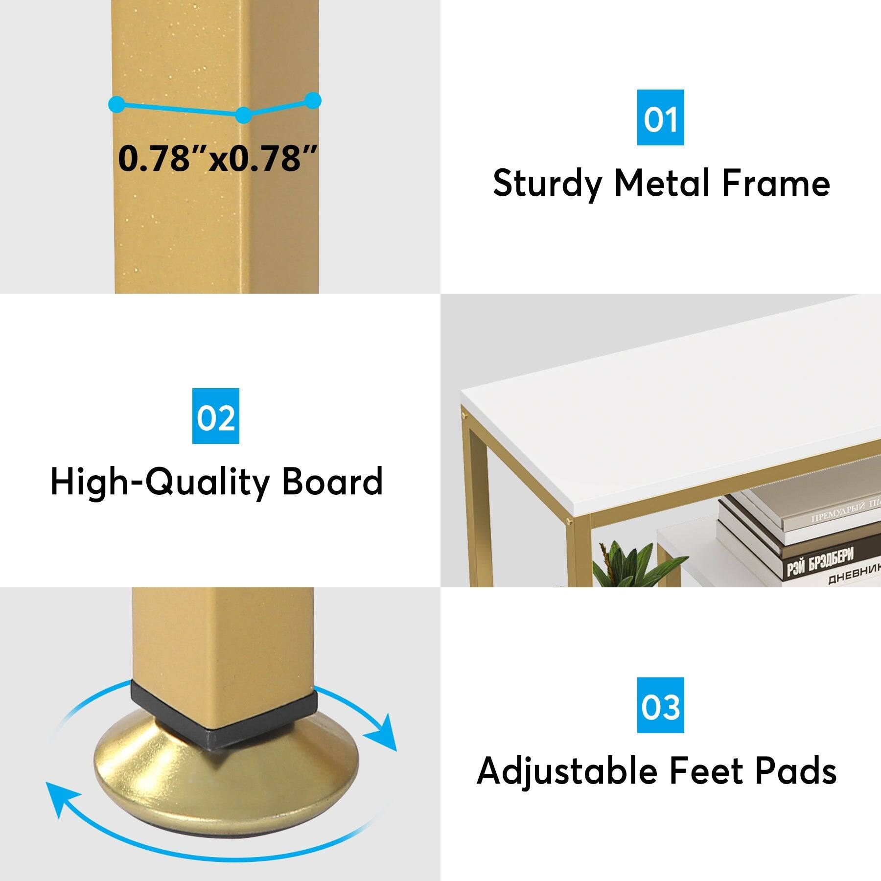 0.78"x0.78"

01 Sturdy Metal Frame

02 High-Quality Board

03 Adjustable Feet Pads