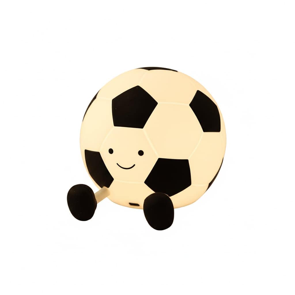 FINEAK - Soccer Night Light: Rechargeable Dimmable Football Lamp - Silicone Decor Gift for Boys' Birthdays & Christmas - ‎Soccer