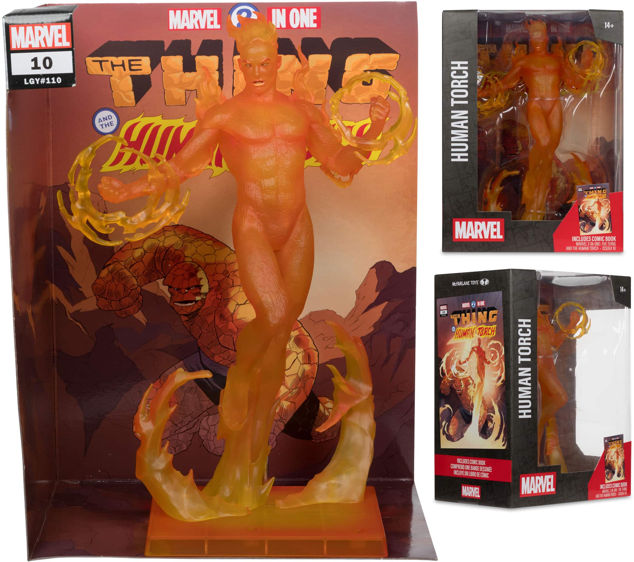 MARVEL IN ONE
MARVEL 10
THE
LGY#110
THING
AND THE
HUMAN TORCH
MARVEL
14+
THING
HUMAN TORCH
INCLUDES COMIC BOOK
MARVEL
MARVEL