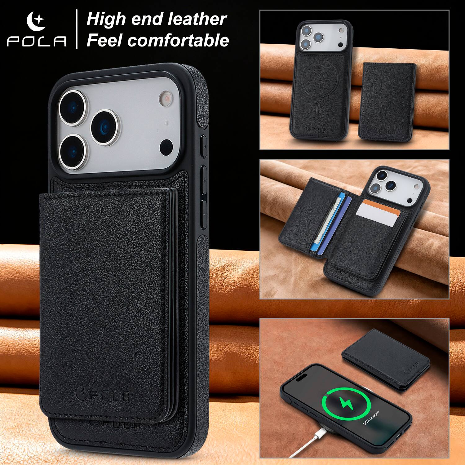 High end leather POLA Feel comfortable

SPOCA
GELLA 
4 95% Charged
OPOLA
