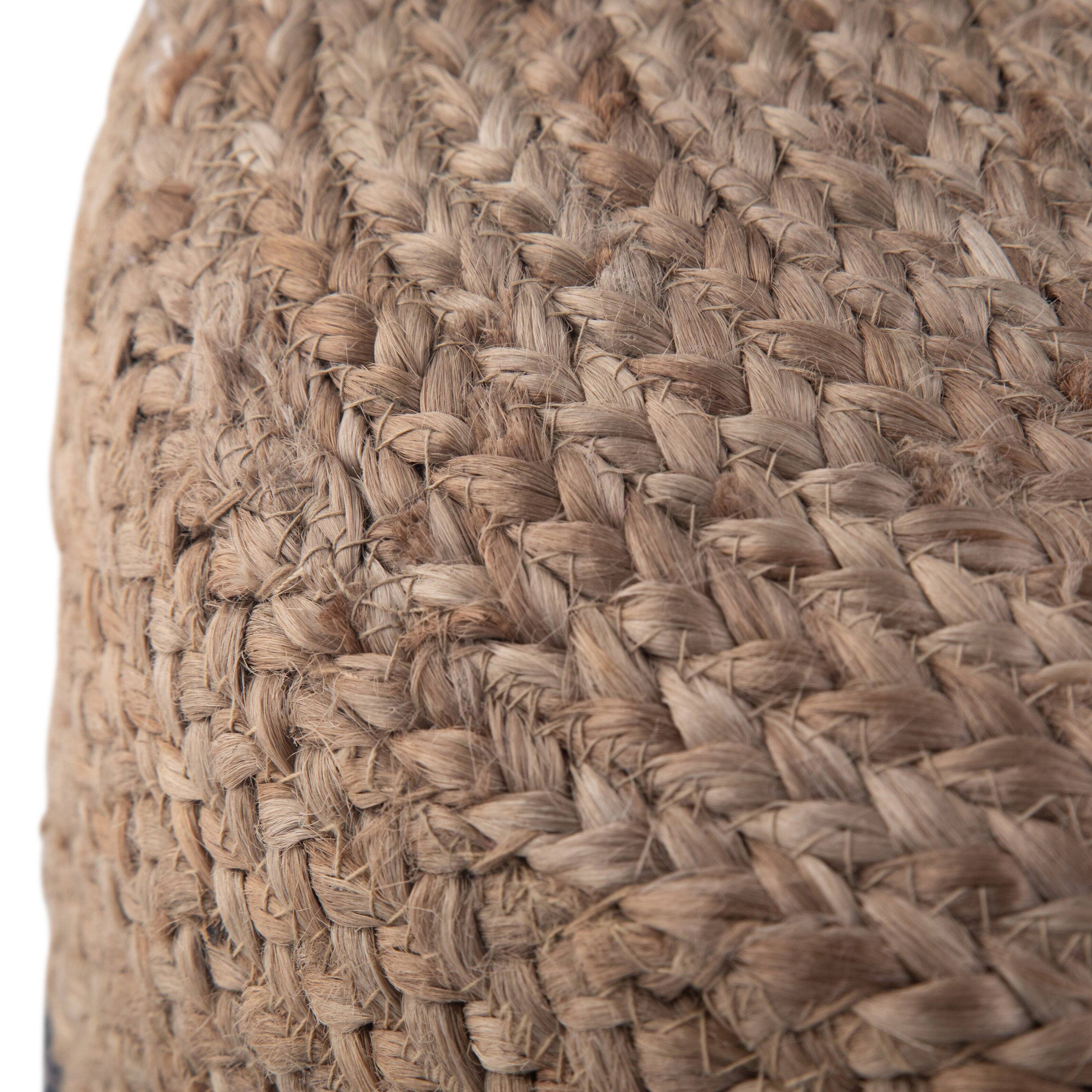 Left. Simpli Home - Lydia Round Pouf - Navy, Natural.