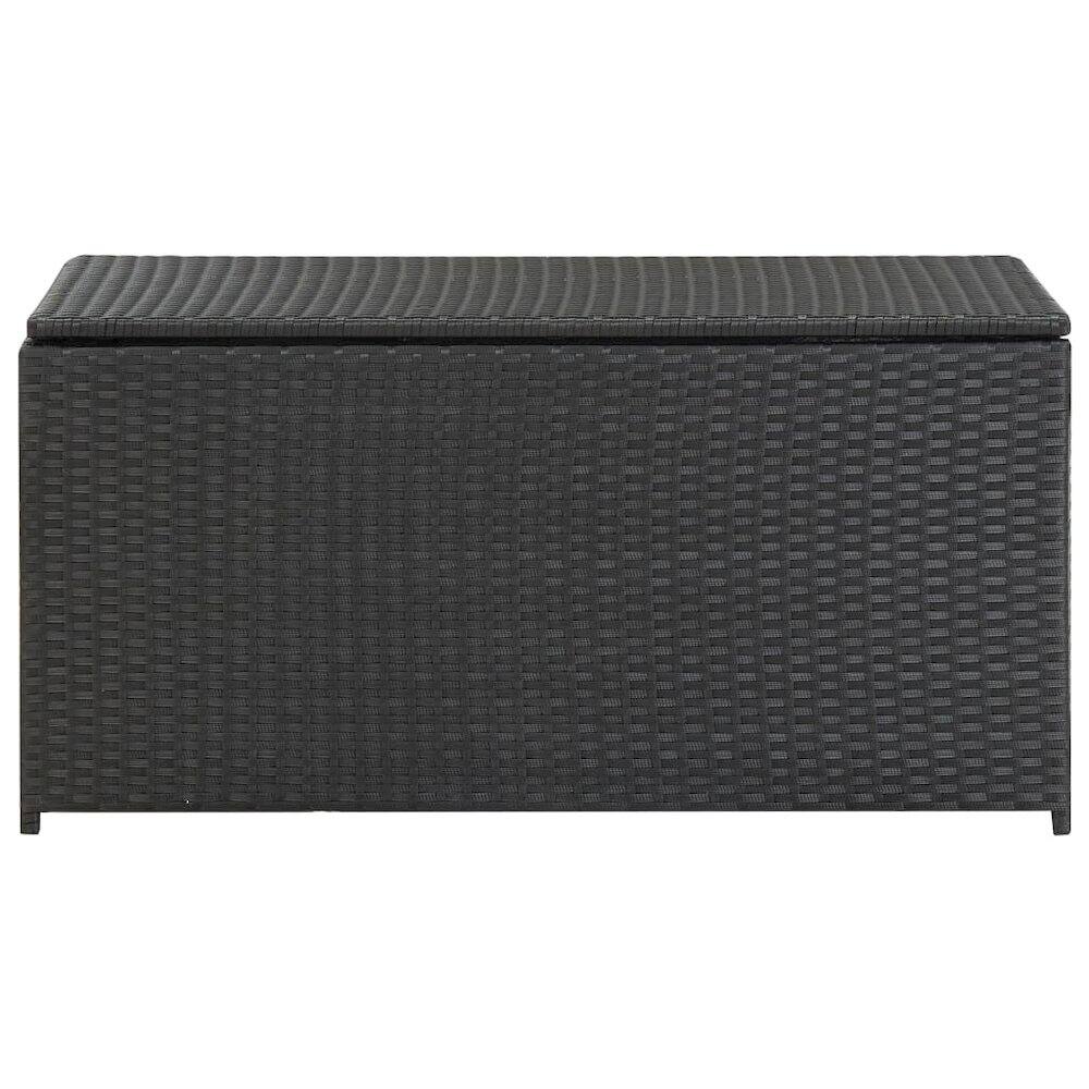 Left. vidaXL - vidaXL Patio Storage Box Poly Rattan Black - Black.