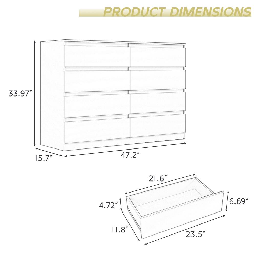 PRODUCT DIMENSIONS

- Height: 33.97"
- Width: 47.2"
- Depth: 15.7"
- Drawer Height: 4.72"
- Drawer Width: 21.6"
- Drawer Depth: 11.8"
- Bottom Shelf Width: 23.5"
- Bottom Shelf Depth: 6.69"