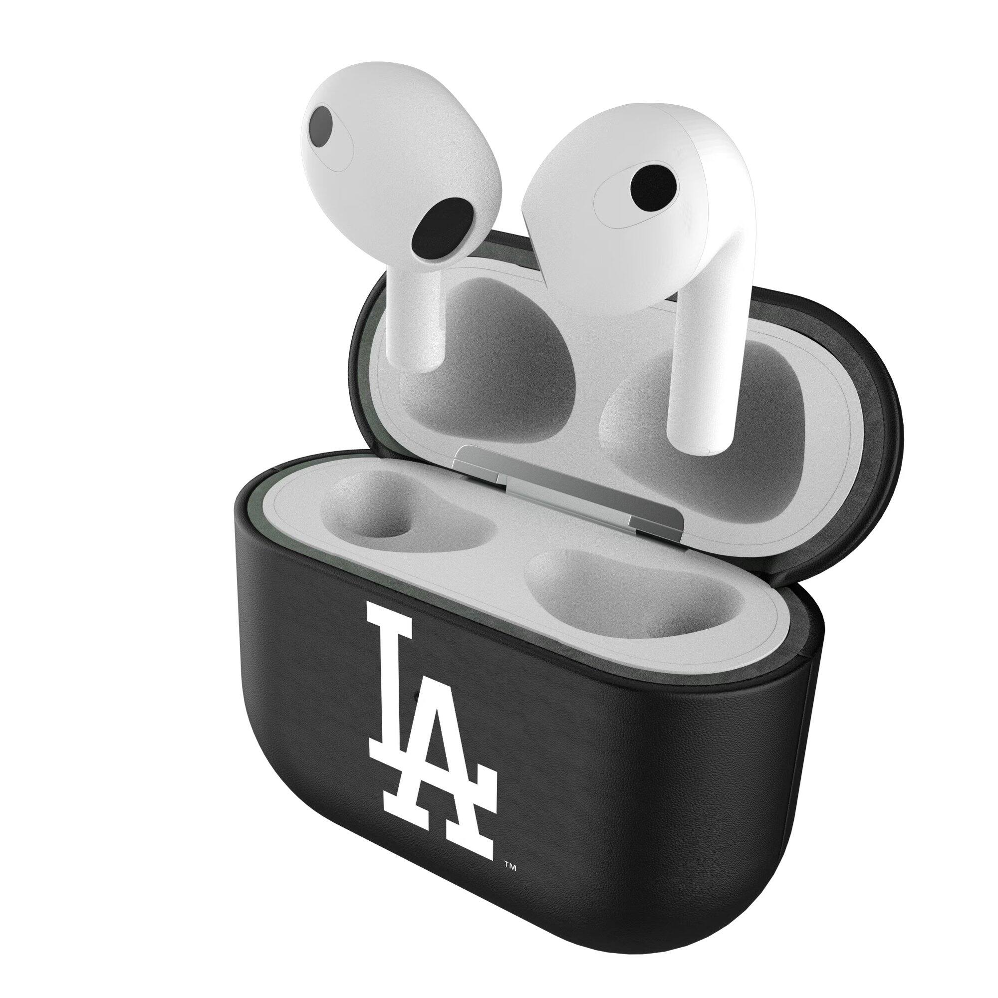 Alt View 3. Keyscaper - Los Angeles Dodgers Los Angeles Dodgers Insignia 3rd Generation AirPods Case Cover - No Size - Black.
