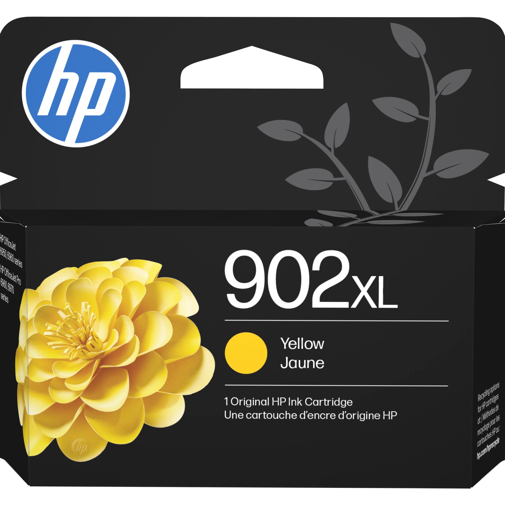 hp  
902XL  
Yellow Jaune  
1 Original HP Ink Cartridge  
Une cartouche d'encre d'origine HP