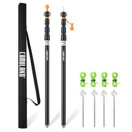 CAMULAND - Adjustable Aluminum Telescoping Tarp Poles - Black