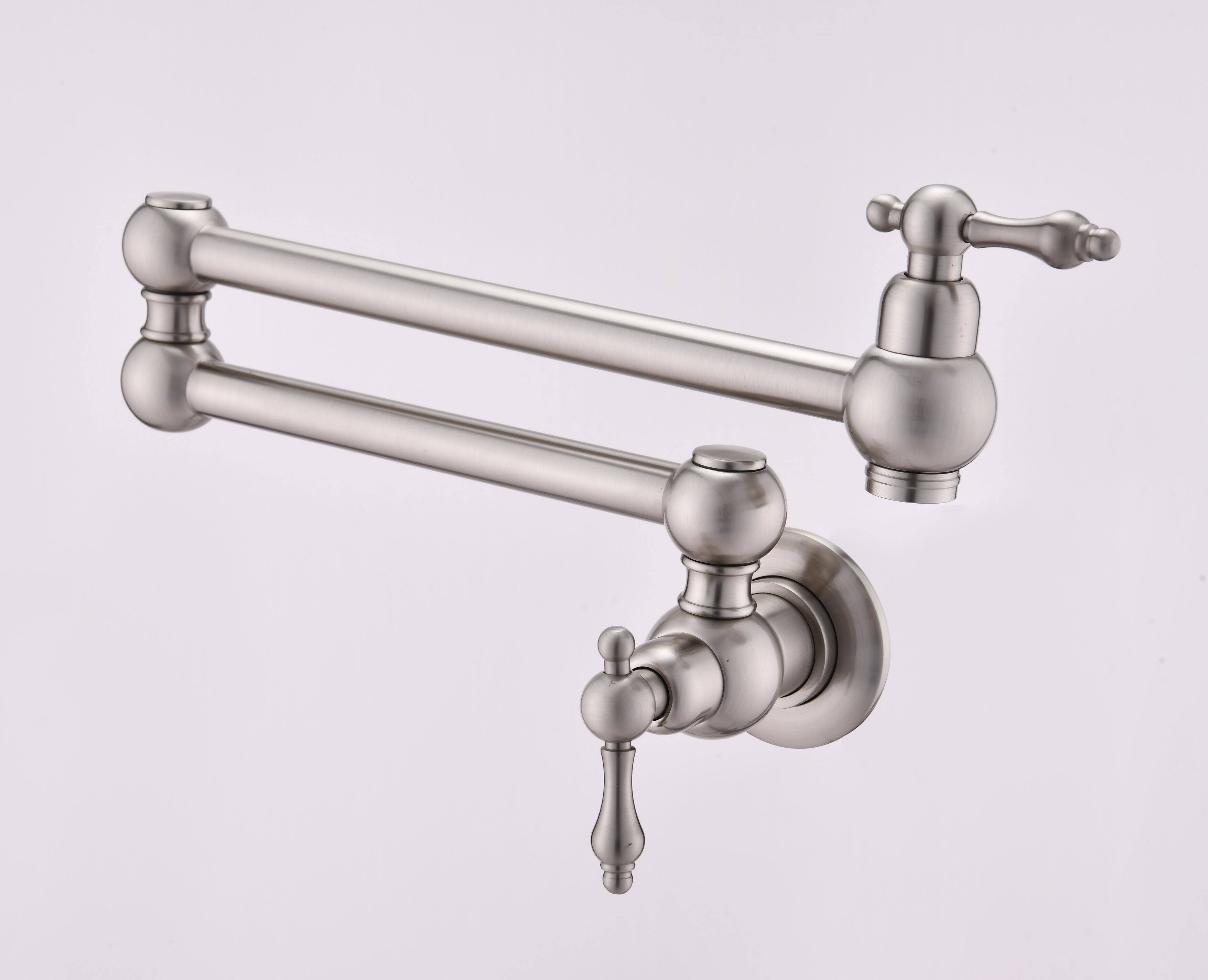 Alt View 7. Siljoy - Pot Filler Faucet Wall Mount - Brushed Nickel.
