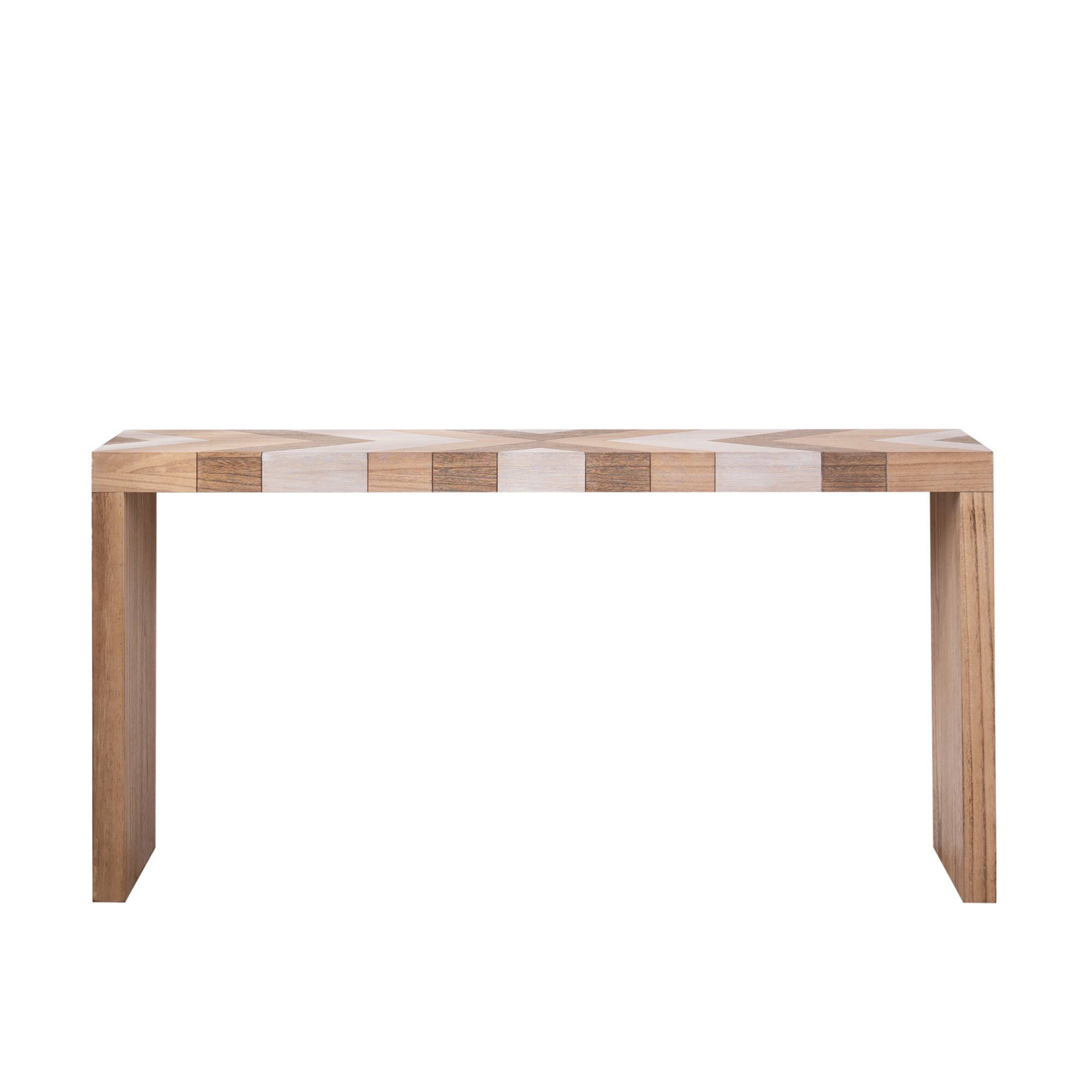 Left. GOODSILO - Modern Chevron Pattern Console Table with Geometric Design for Entryway Living Room or Office - Multi.