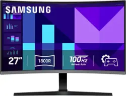 Samsung - 27" S39GD Series Curved FHD 100Hz Monitor with Built-in Speakers (HDMI, D-Sub) - Black - Front_Zoom