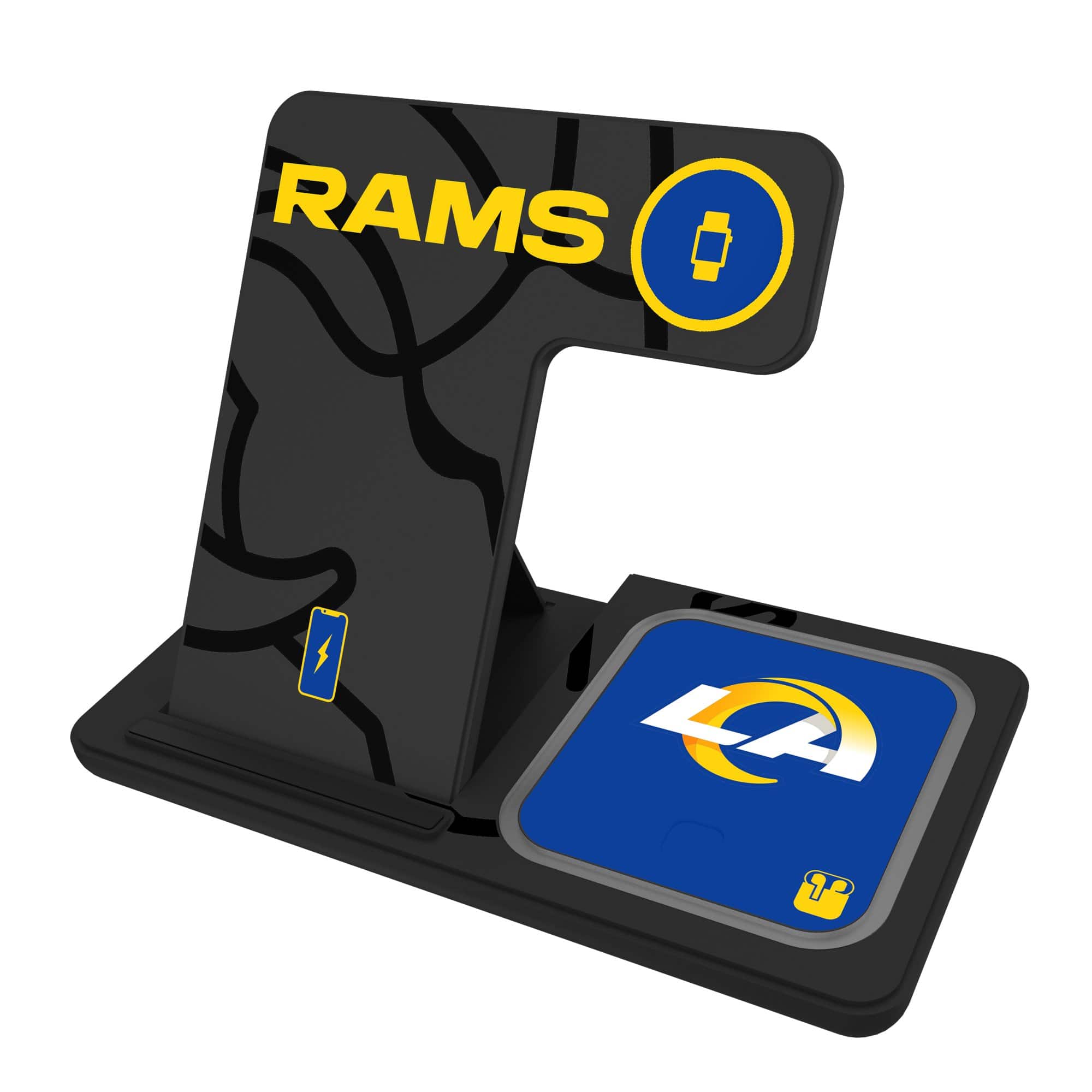 Keyscaper - Los Angeles Rams 3-In-1 Wireless Charger - Multicolor