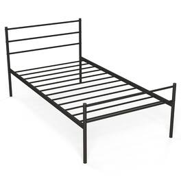 Costway - Twin Metal Bed Frame Mattress Foundation No Box Spring Needed - Black