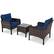 Angle. Costway - 3PCS Outdoor Rattan Conversation Set Patio Garden Cushioned Sofa Chair - Navy.