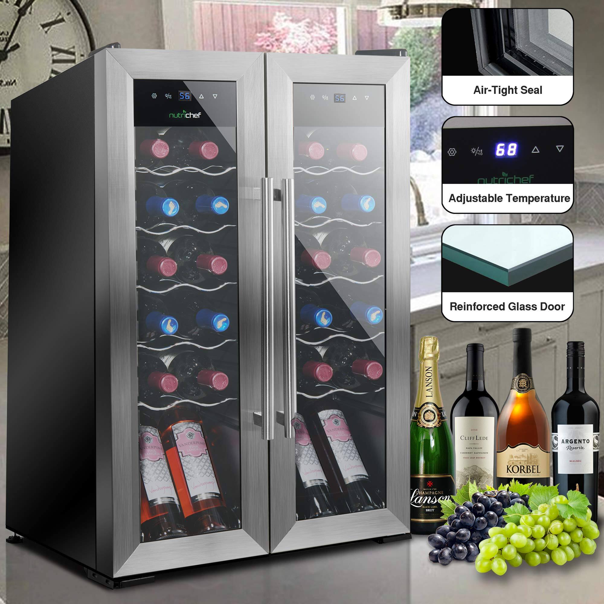 - Air-Tight Seal
- Adjustable Temperature
- Reinforced Glass Door

Bottles:
- LANSON
- CLIFFE LEDE
- KORBEL
- ARGENTO
- lansen